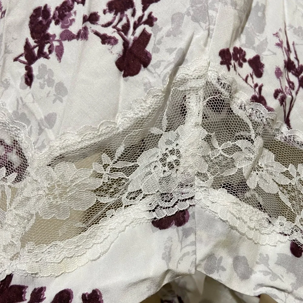 Free People Floral Lace Swing Trapeze Top